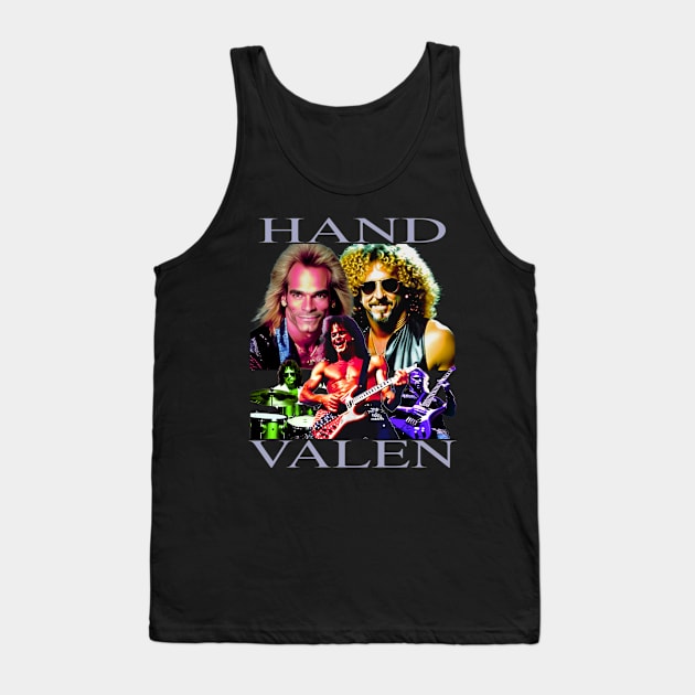 Hand Valen - Rock Music Band Guitar That Rocks Very Loud 80's Very Cool (parody) Tank Top by blueversion